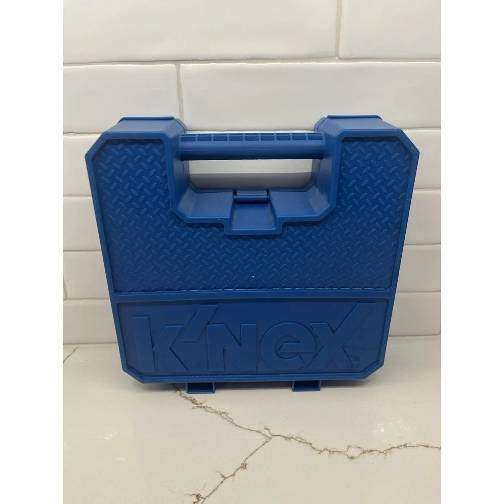 K'nex Blue Carry Case 9x9x3 with Pieces & Manual Instructions Kit Vintage
